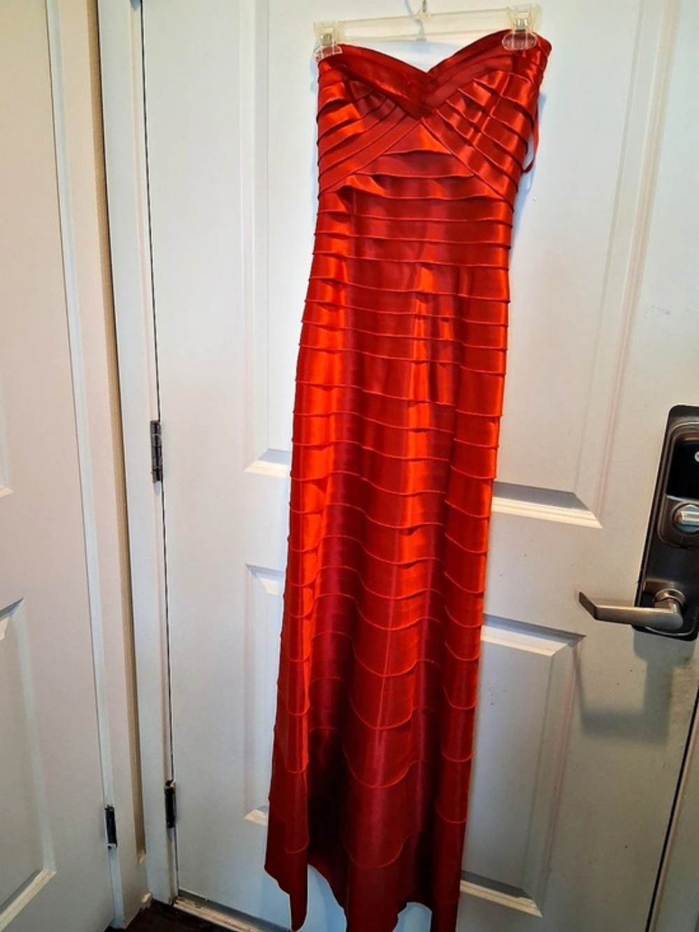 BCBGMAXAZRIA Red Pleated Maxi Dress Like New